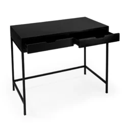 Pemberly Row Modern / Contemporary Desk With Drawers In Black 19 Pemberly Row Modern / Contemporary Desk With Drawers In Black -CYMAX Sales 2774329 7 L