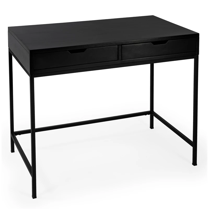 Pemberly Row Modern / Contemporary Desk With Drawers In Black 3 Pemberly Row Modern / Contemporary Desk With Drawers In Black