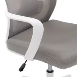 Pemberly Row Contemporary Fabric Mesh Back Gray And White Office Chair -CYMAX Sales 2774423 1 L