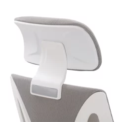 Pemberly Row Contemporary Fabric Mesh Back Gray And White Office Chair -CYMAX Sales 2774423 L