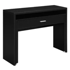 Pemberly Row Console/Sliding Desk With Drawer And Riser In Black Wood Finish -CYMAX Sales 2774443 4 L