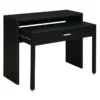 Pemberly Row Console/Sliding Desk With Drawer And Riser In Black Wood Finish -CYMAX Sales 2774443 L