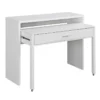 Pemberly Row Console/Sliding Desk With Drawer And Riser In White Wood Finish -CYMAX Sales 2774444 L