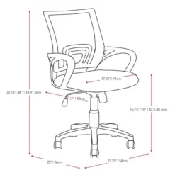 Pemberly Row Workspace Mesh Fabric Back Swivel Office Chair In Purple -CYMAX Sales 2774451 4 L