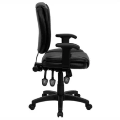 Pemberly Row Mid Back Ergonomic Task Office Chair With Arms In Black 8 Pemberly Row Mid Back Ergonomic Task Office Chair With Arms In Black -CYMAX Sales 2774463 2 L