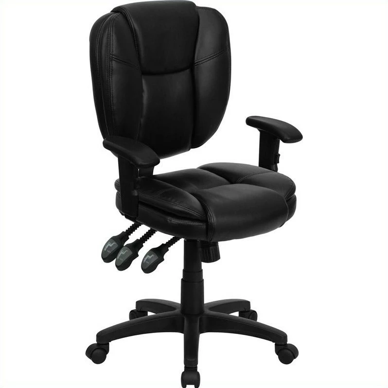 Pemberly Row Mid Back Ergonomic Task Office Chair With Arms In Black 3 Pemberly Row Mid Back Ergonomic Task Office Chair With Arms In Black