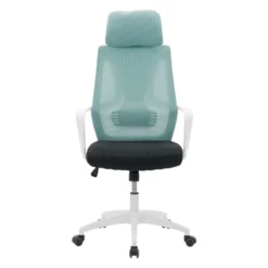 Pemberly Row Fabric Mesh Back Teal Blue And Black Office Chair 25 Pemberly Row Fabric Mesh Back Teal Blue And Black Office Chair -CYMAX Sales 2774467 8 L