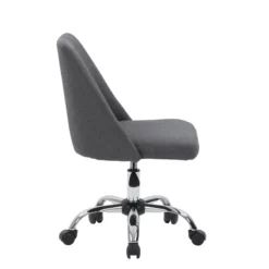 Pemberly Row Fabric Upholstered Armless Task Chair In Dark Gray -CYMAX Sales 2774487 10 L