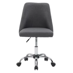 Pemberly Row Fabric Upholstered Armless Task Chair In Dark Gray -CYMAX Sales 2774487 7 L