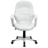 Pemberly Row Mid-Back Leather Executive Office Chair In White
