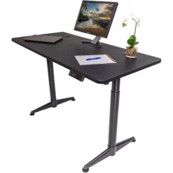 Pemberly Row Contemporary 48" Metal And Wood Standing Desk In Black -CYMAX Sales 2774588 4 L