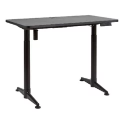 Pemberly Row Contemporary 48" Metal And Wood Standing Desk In Black