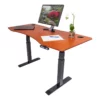 Pemberly Row 60" Modern Metal And Wood Standing Desk In Bamboo -CYMAX Sales 2774590 L