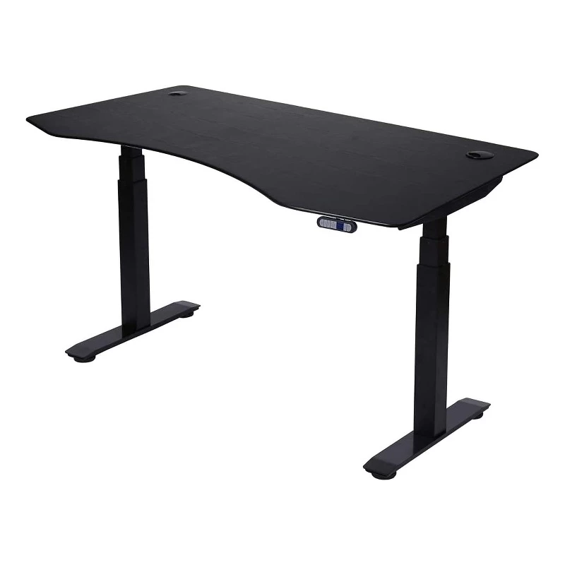 Pemberly Row 60" Modern Metal And Wood Standing Desk In Black 3 Pemberly Row 60" Modern Metal And Wood Standing Desk In Black