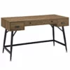 Pemberly Row Modern Wood & Steel Office Desk In Walnut/Black