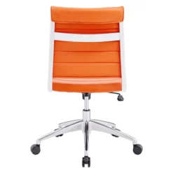 Pemberly Row Modern Vinyl Armless Mid Back Office Chair In Orange -CYMAX Sales 2774601 7 L