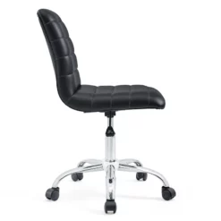 Pemberly Row Modern Vinyl Armless Mid Back Office Chair In Black 10 Pemberly Row Modern Vinyl Armless Mid Back Office Chair In Black -CYMAX Sales 2774602 7 L