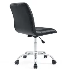 Pemberly Row Modern Vinyl Armless Mid Back Office Chair In Black 11 Pemberly Row Modern Vinyl Armless Mid Back Office Chair In Black -CYMAX Sales 2774602 8 L