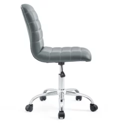 Pemberly Row Modern Vinyl Armless Mid Back Office Chair In Gray -CYMAX Sales 2774603 7 L