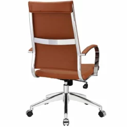 Pemberly Row Modern Style Vinyl And Aluminum Highback Office Chair In Terracotta -CYMAX Sales 2774611 2 L