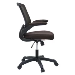 Pemberly Row Modern Style Mesh Fabric Office Chair In Brown Finish -CYMAX Sales 2774623 5 L