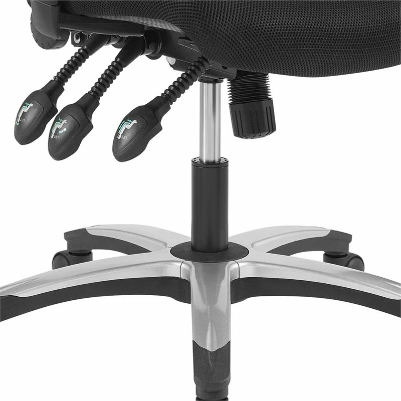 Pemberly Row Adjustable Swivel Mesh Fabric Office Chair In Black 6 Pemberly Row Adjustable Swivel Mesh Fabric Office Chair In Black - Image 4