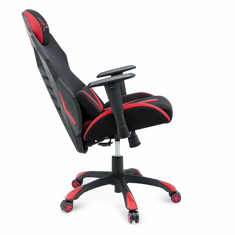 Pemberly Row Modern Mesh Fabric Gaming Computer Chair In Black/Red 6 Pemberly Row Modern Mesh Fabric Gaming Computer Chair In Black/Red - Image 4