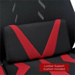 Pemberly Row Modern Mesh Fabric Gaming Computer Chair In Black/Red 29 Pemberly Row Modern Mesh Fabric Gaming Computer Chair In Black/Red -CYMAX Sales 2774661 20 L