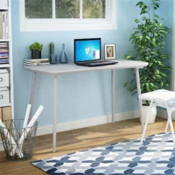 Pemberly Row Mid-century Wood Writing Desk In White Oak Finish 13 Pemberly Row Mid-century Wood Writing Desk In White Oak Finish -CYMAX Sales 2774663 5 L