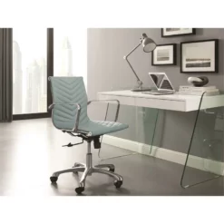 Pemberly Row Modern Archie Engineered Wood Office Desk In White -CYMAX Sales 2774700 5 L