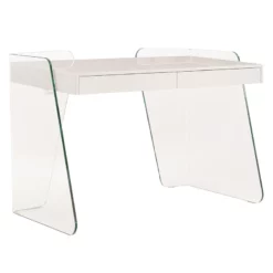 Pemberly Row Modern Archie Engineered Wood Office Desk In White -CYMAX Sales 2774700 7 L