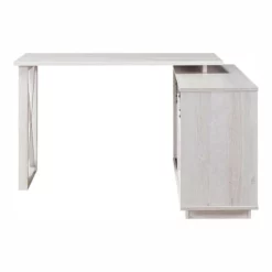 Pemberly Row Transitional Wood L-Shape Desk In White Oak Finish 14 Pemberly Row Transitional Wood L-Shape Desk In White Oak Finish -CYMAX Sales 2774701 2 L