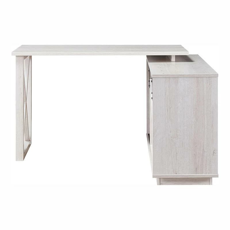 Pemberly Row Transitional Wood L-Shape Desk In White Oak Finish 6 Pemberly Row Transitional Wood L-Shape Desk In White Oak Finish - Image 4