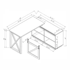 Pemberly Row Transitional Wood L-Shape Desk In White Oak Finish 19 Pemberly Row Transitional Wood L-Shape Desk In White Oak Finish -CYMAX Sales 2774701 8 L