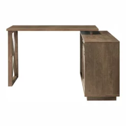 Pemberly Row Transitional Wood L-Shape Desk In Walnut Oak Finish -CYMAX Sales 2774702 3 L