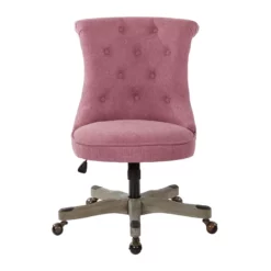 Pemberly Row Tufted Office Chair In Orchid Purple Fabric With Gray Wood Base -CYMAX Sales 2774709 2 L