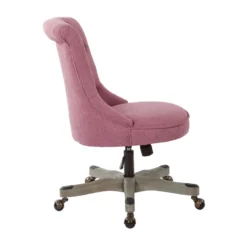 Pemberly Row Tufted Office Chair In Orchid Purple Fabric With Gray Wood Base -CYMAX Sales 2774709 3 L