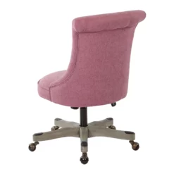 Pemberly Row Tufted Office Chair In Orchid Purple Fabric With Gray Wood Base -CYMAX Sales 2774709 5 L