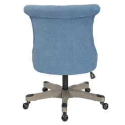 Pemberly Row Tufted Office Chair In Sky Blue Fabric With Gray Wood Base 13 Pemberly Row Tufted Office Chair In Sky Blue Fabric With Gray Wood Base -CYMAX Sales 2774710 4 L