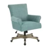 Pemberly Row Office Chair In Turquoise Fabric With Gray Wash Wood 2 Pemberly Row Office Chair In Turquoise Fabric With Gray Wash Wood -CYMAX Sales 2774712 L