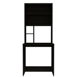 Pemberly Row Contemporary Hutch Desk Engineered Wood Desks In Black -CYMAX Sales 2774730 7 L