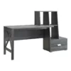 Pemberly Row Contemporary Wood Multi-Storage Desk In Distressed Gray -CYMAX Sales 2774743 2 L