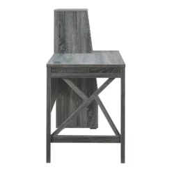 Pemberly Row Contemporary Wood Multi-Storage Desk In Distressed Gray -CYMAX Sales 2774743 3 L