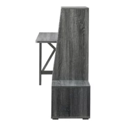 Pemberly Row Contemporary Wood Multi-Storage Desk In Distressed Gray -CYMAX Sales 2774743 4 L