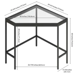 Pemberly Row Contemporary 42" Blackened Bronze Metal/Glass Home Office -CYMAX Sales 2774749 2 L