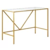 Pemberly Row Contemporary 44" Brass Finish Metal/Glass Home Office