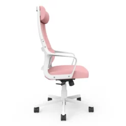 Pemberly Row Contemporary Metal And Mesh Adjustable Office Chair In Pink -CYMAX Sales 2774768 4 L