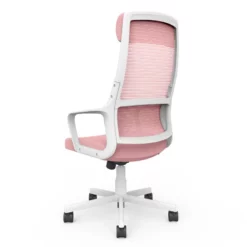 Pemberly Row Contemporary Metal And Mesh Adjustable Office Chair In Pink -CYMAX Sales 2774768 6 L