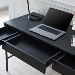 Pemberly Row Modern / Contemporary 47" Black/Metal Home Office -CYMAX Sales 2774773 7 L