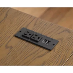 Pemberly Row Contemporary L-shaped Wooden Desk In Brown Oak Finish 10 Pemberly Row Contemporary L-shaped Wooden Desk In Brown Oak Finish -CYMAX Sales 2774775 2 L